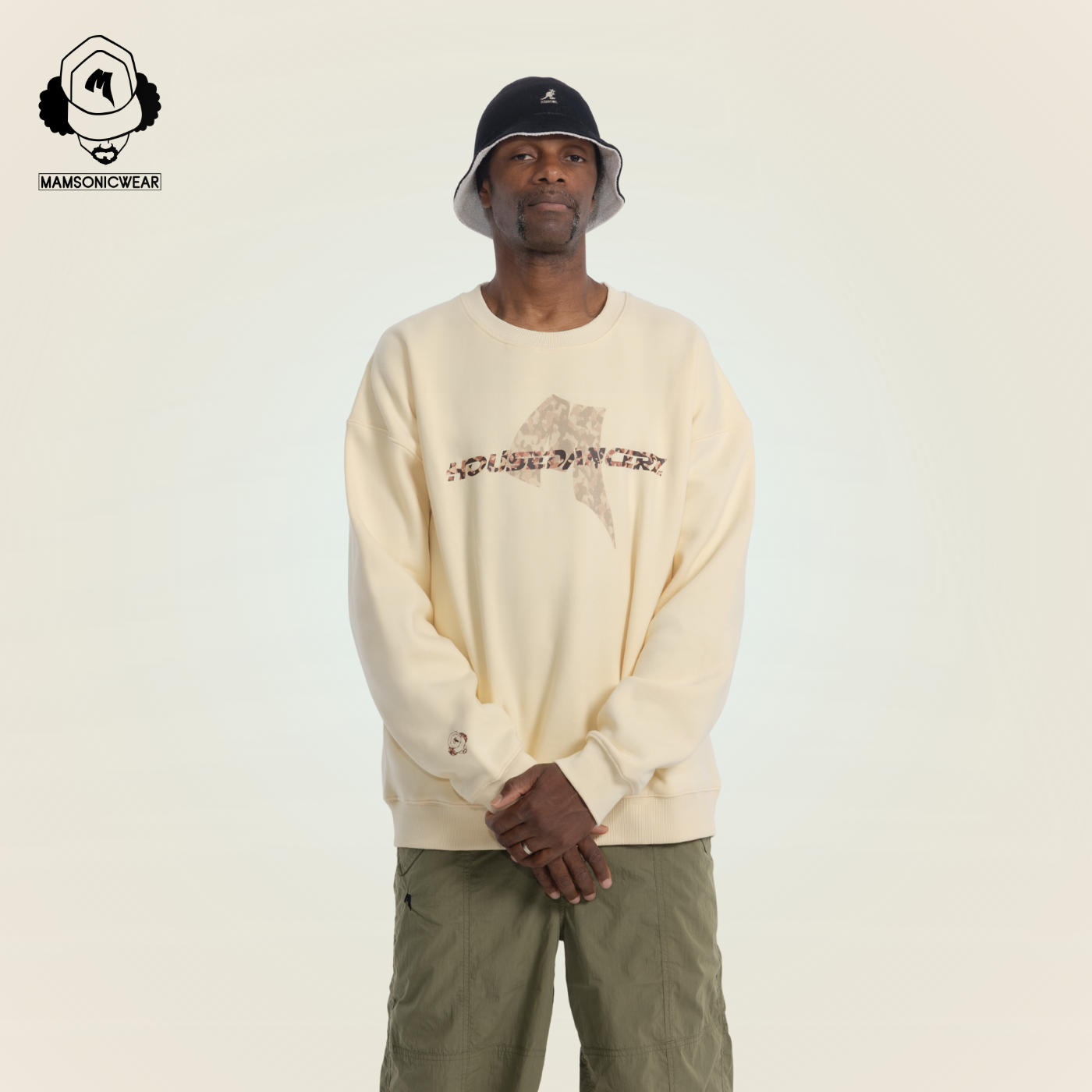 Twin camouflage-print logos Sweat | Warm Beige