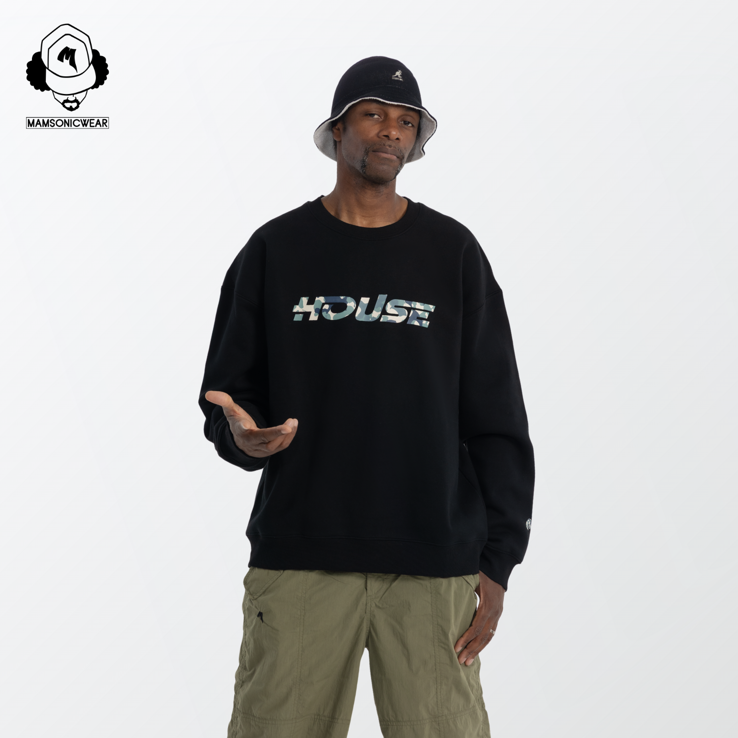 HOUSE Camouflage Logo Sweat | Black