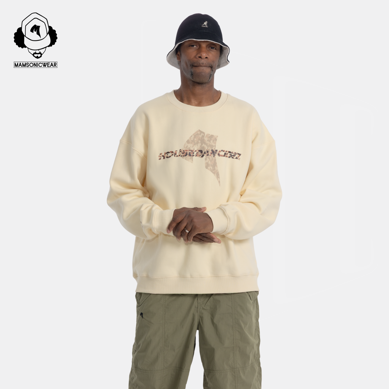 Twin camouflage-print logos Sweat | Warm Beige